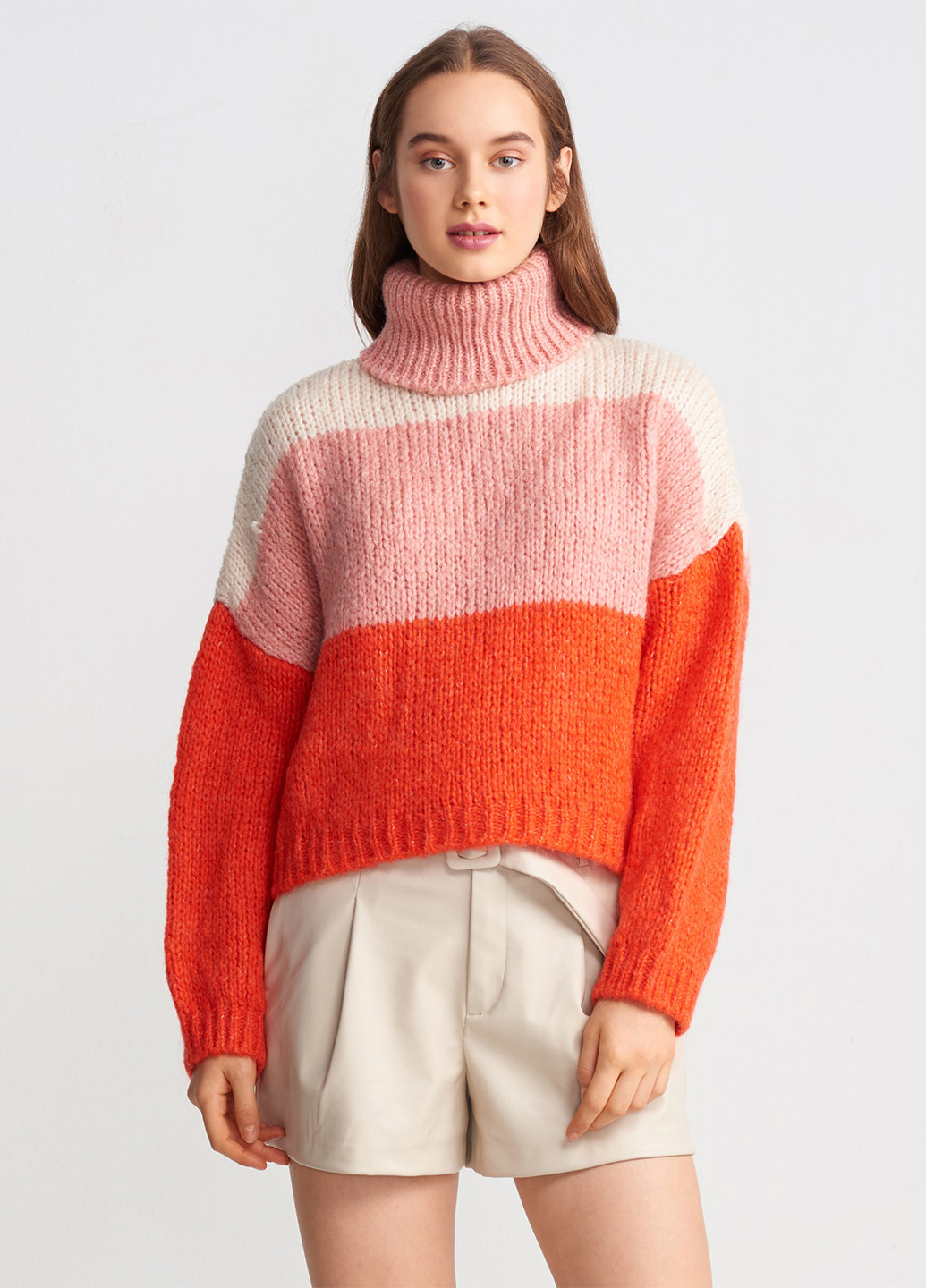 Оранжевый зимний свитер Dilvin