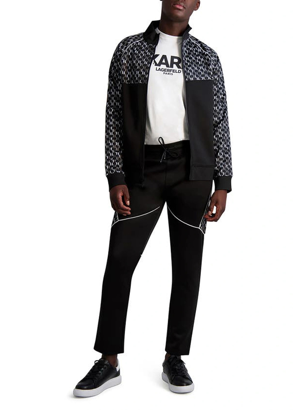 Черные спортивные демисезонные зауженные брюки Karl Lagerfeld