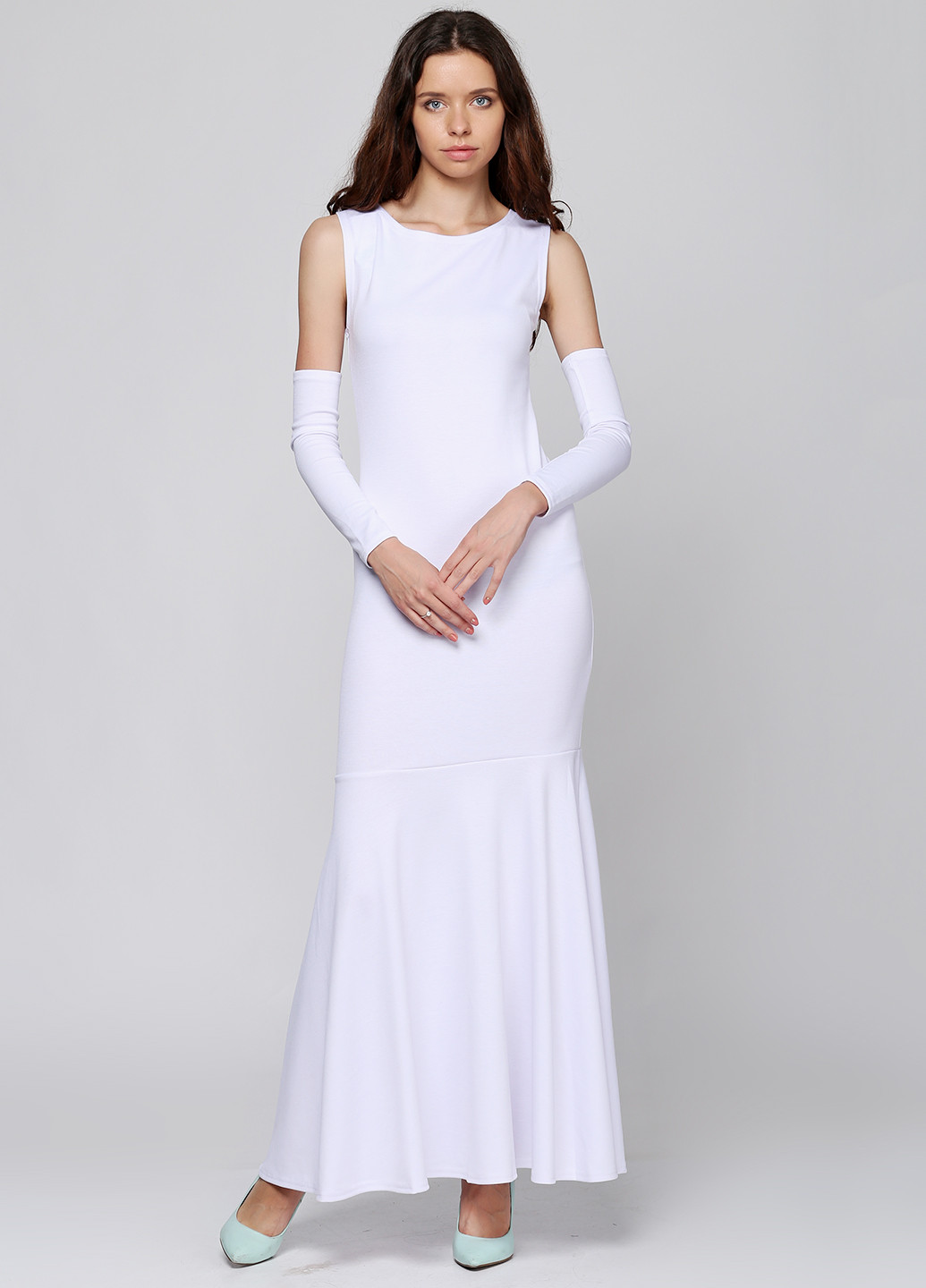Білий вечірня сукня Podium