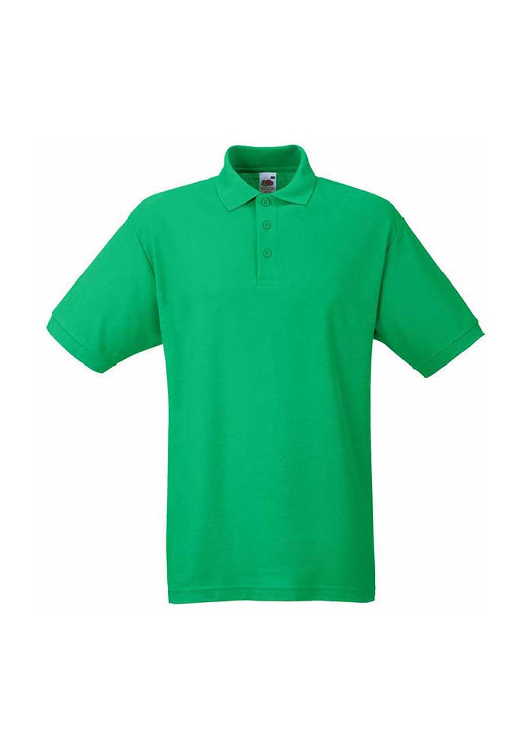 Зеленая футболка-поло для мужчин Fruit of the Loom