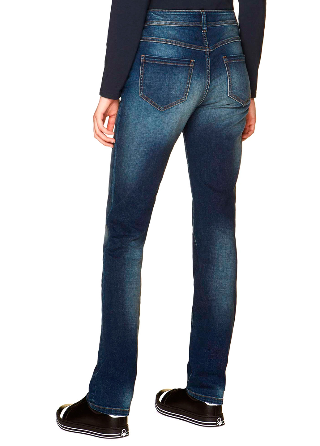 Синие демисезонные зауженные джинсы United Colors of Benetton