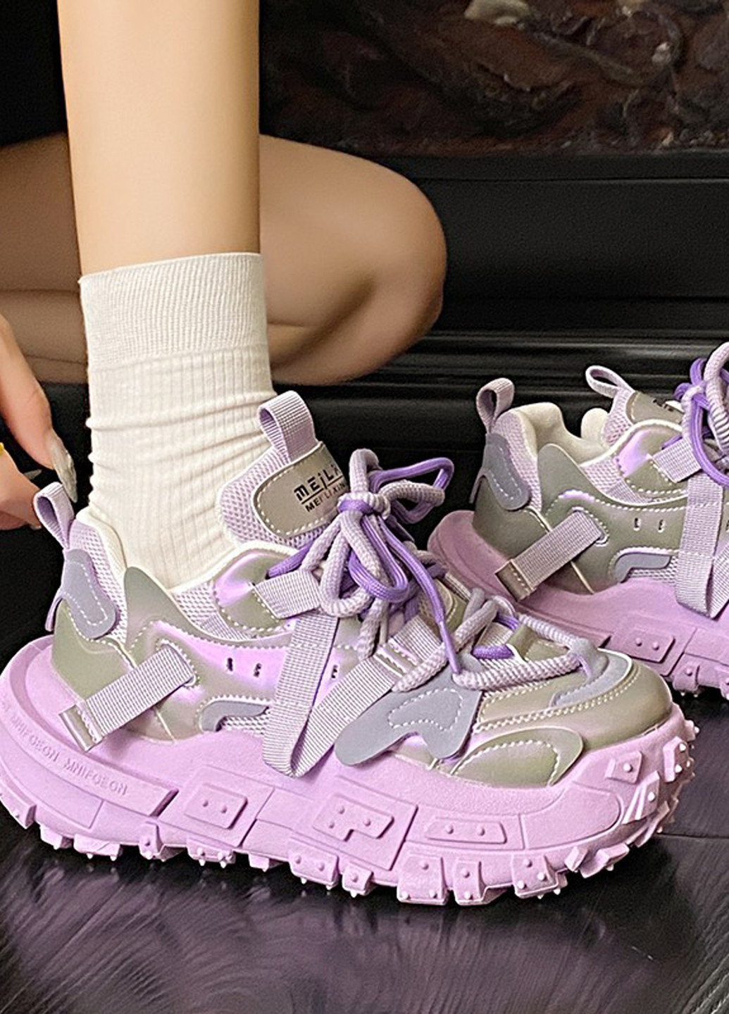 Кросівки No Brand бузкові демісезони (359368661)