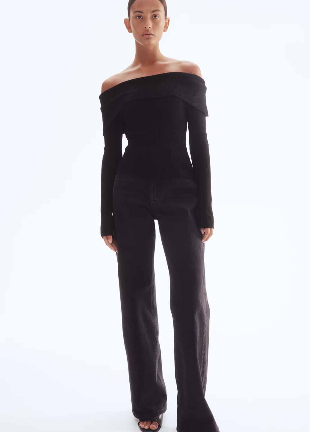 Черный демисезонный свитер H&M