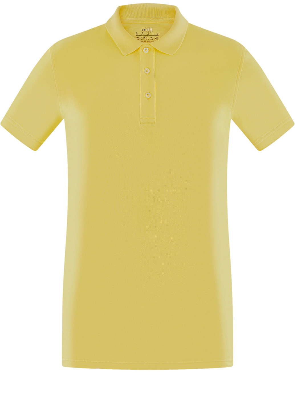 Желтая футболка-поло для мужчин Oodji однотонная