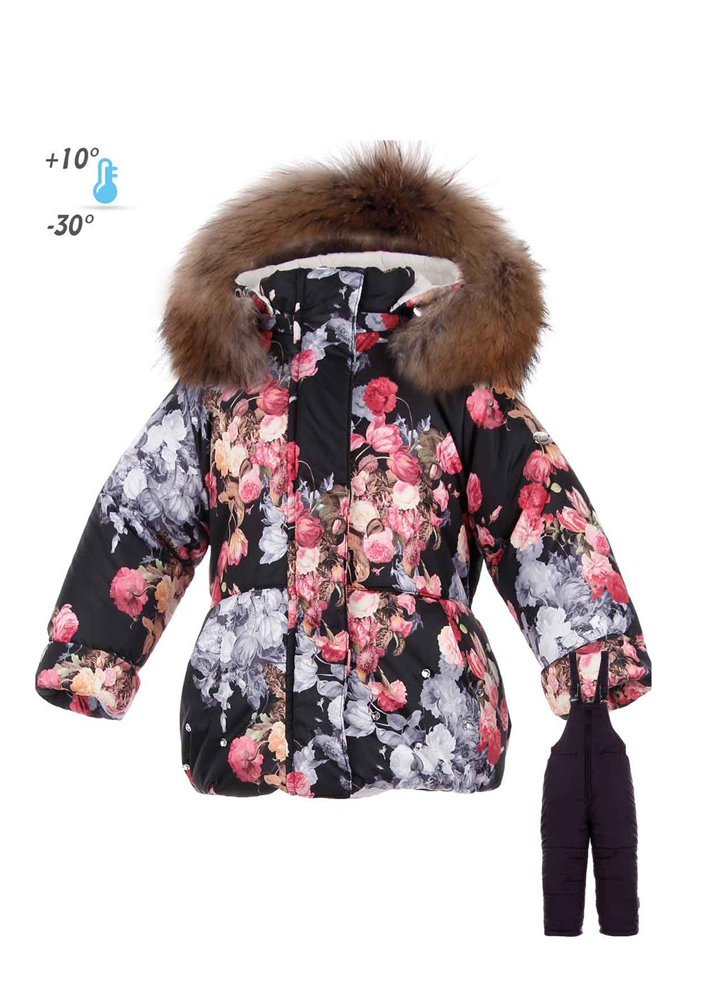 Черный зимний комплект (куртка, комбинезон) Pilguni