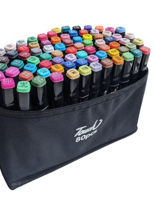 Набір сучасних скетч маркерів для малювання 80шт. / Уп. двосторонні професійні фломастери з чохлом Touch (244372586)