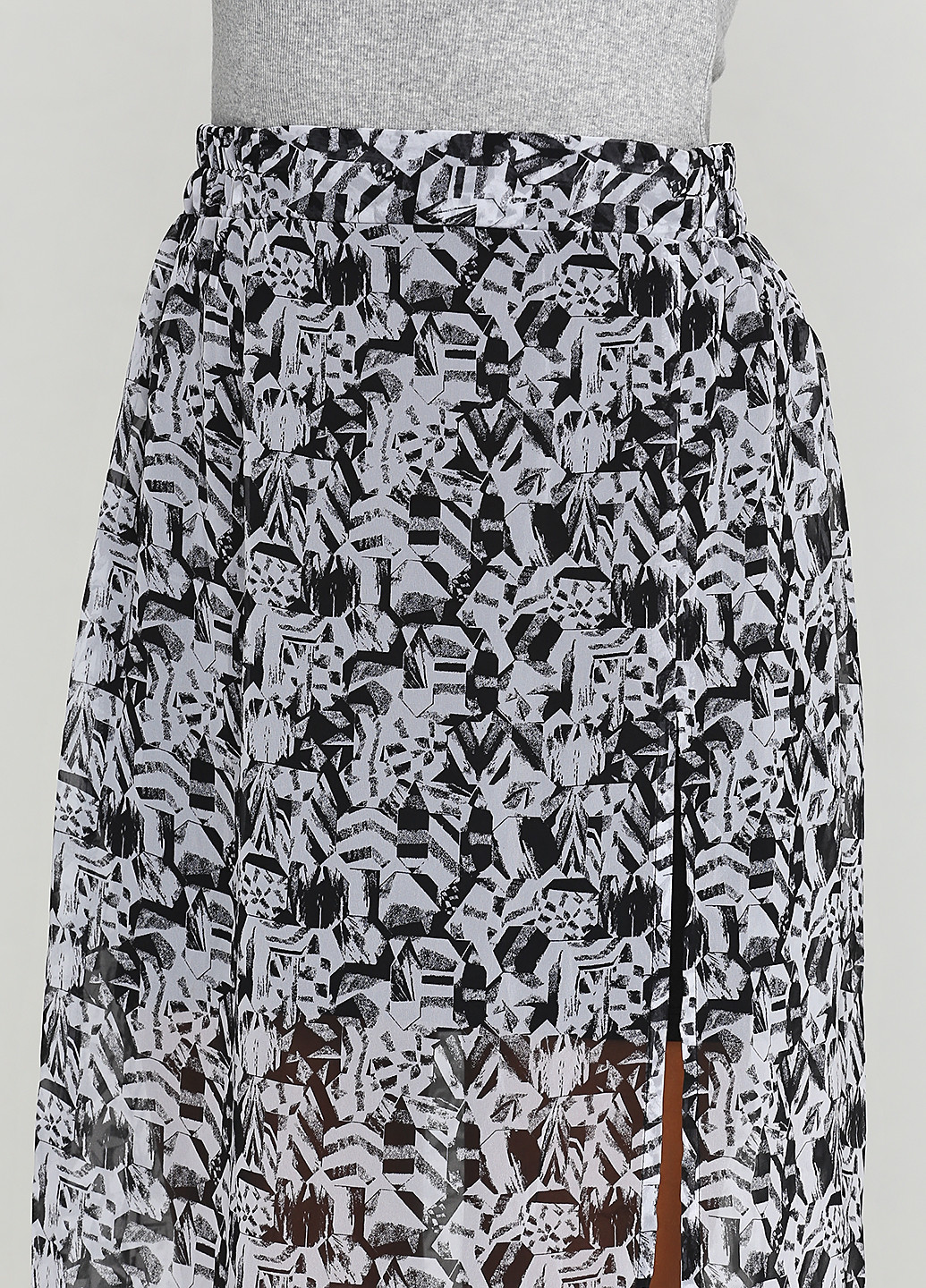 Черно-белая кэжуал с орнаментом юбка Ellos