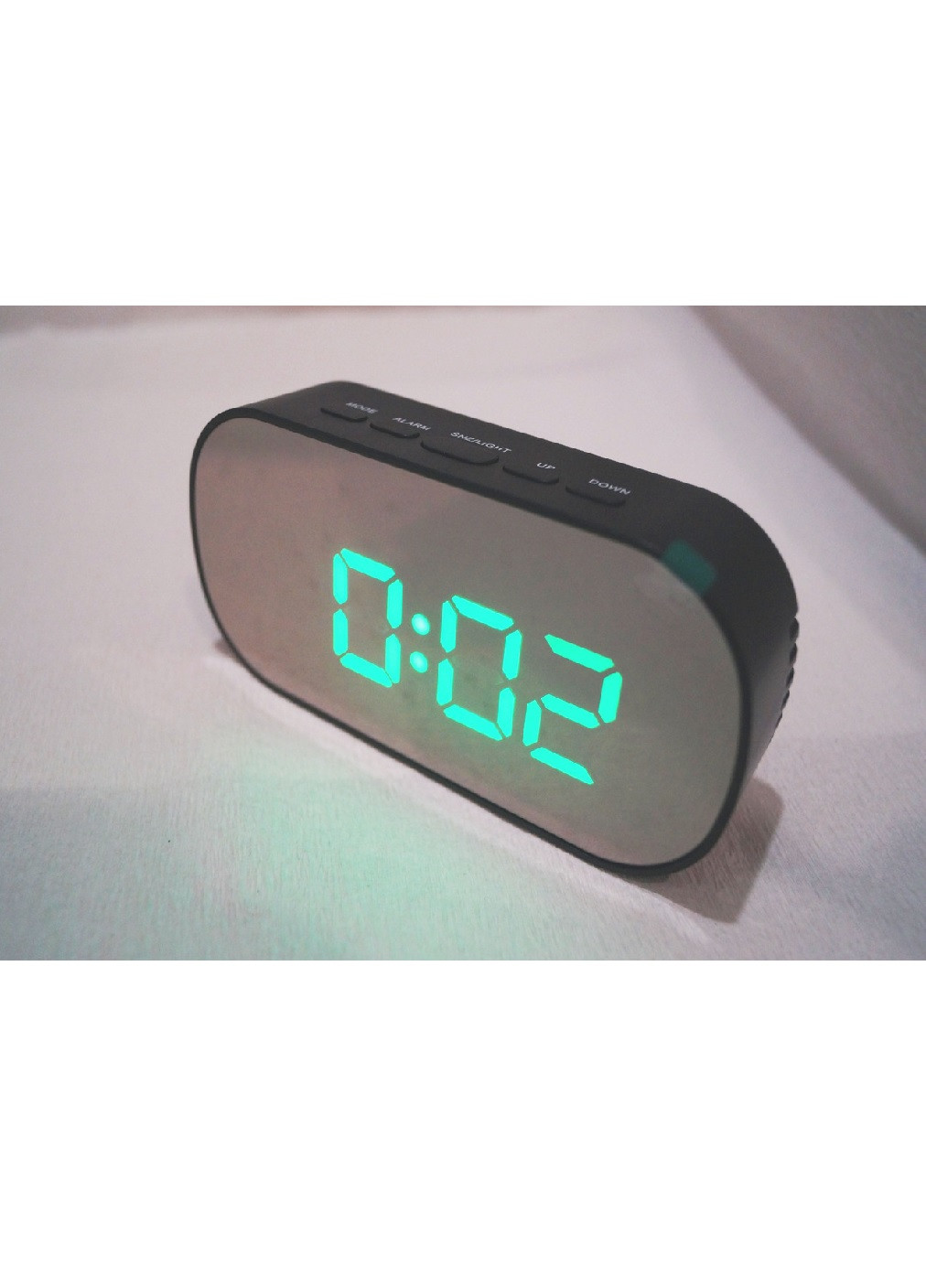 Электронные цифровые зеркальные настольные часы с зелёной LED подсветкой будильник температура дата (472945-Prob) Francesco Marconi (252564707)