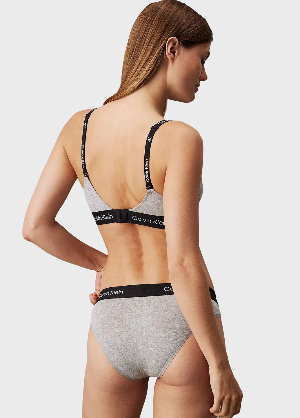 Серый топ бюстгальтер Calvin Klein без косточек хлопок