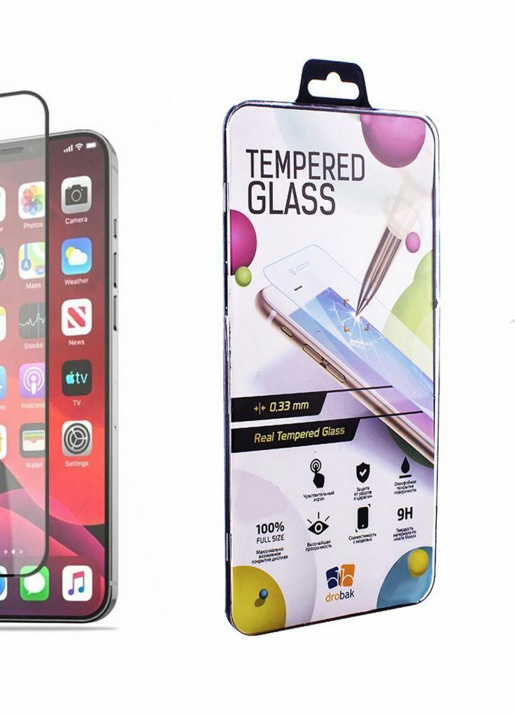 Стекло защитное Apple iPhone 12 (Black) (222292) (222292) Drobak (203978258)
