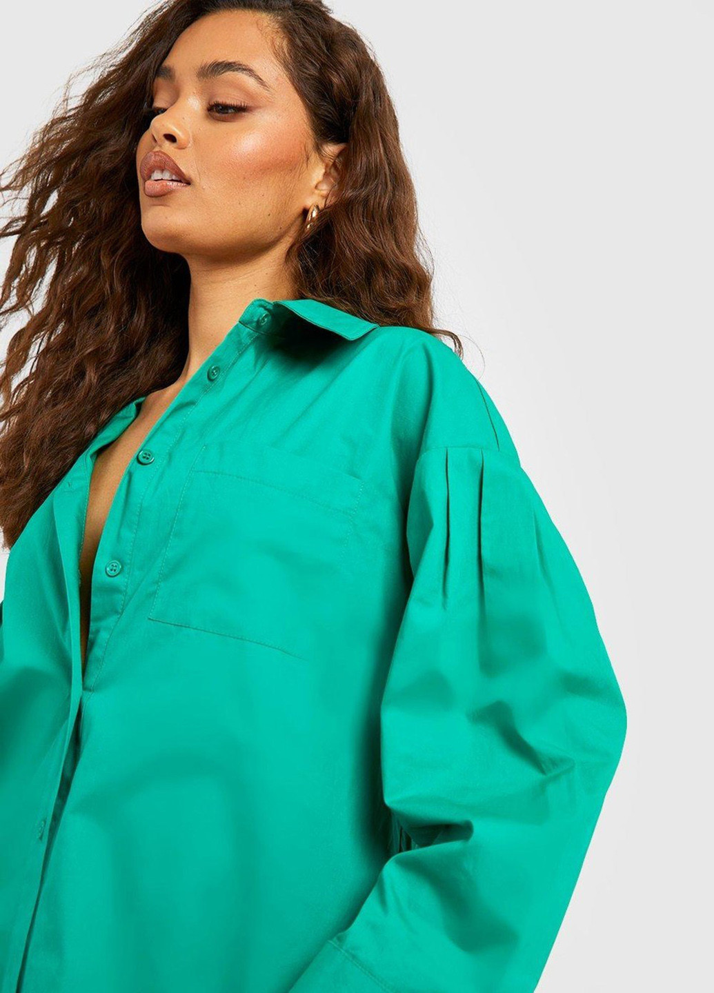 Зелена кежуал сукня сукня-сорочка Boohoo однотонна
