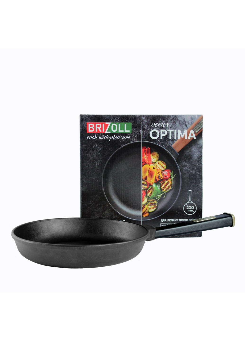 Чугунная сковорода Optimа 200 х 35 мм Brizoll (255190795)