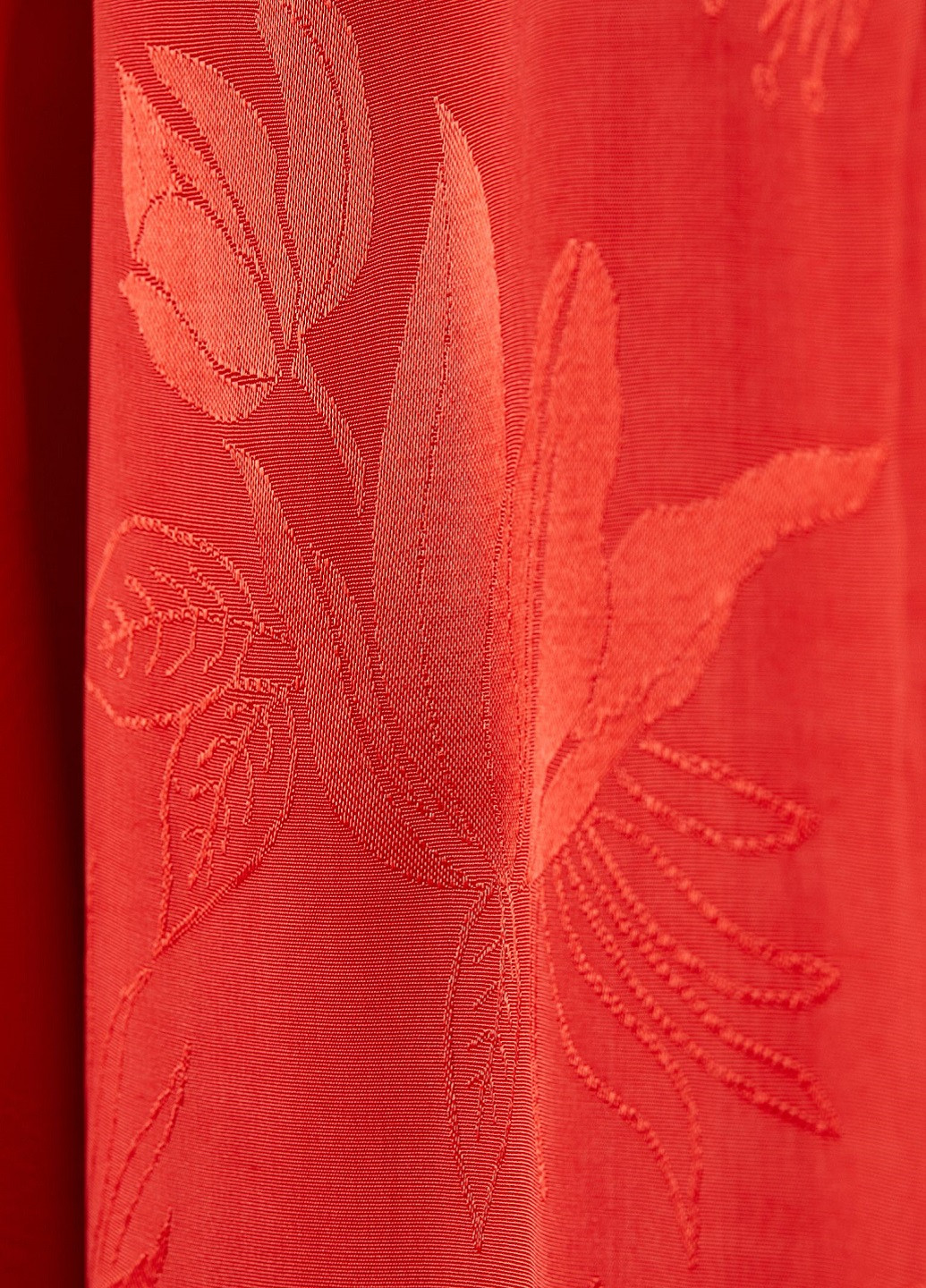 Красное вечернее жаккардовое длинное платье H&M однотонное