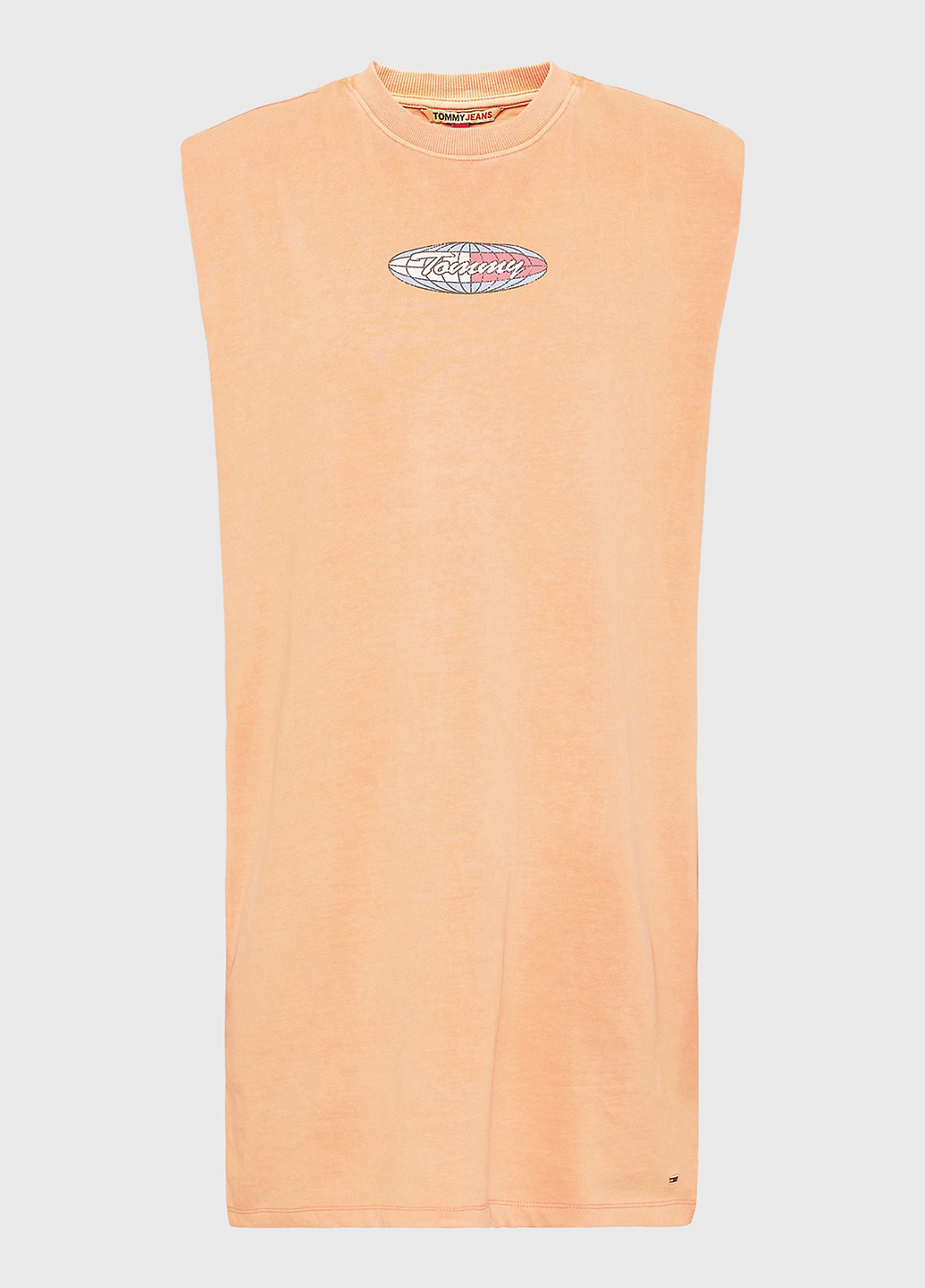 Оранжевое кэжуал платье платье-футболка Tommy Hilfiger с надписью