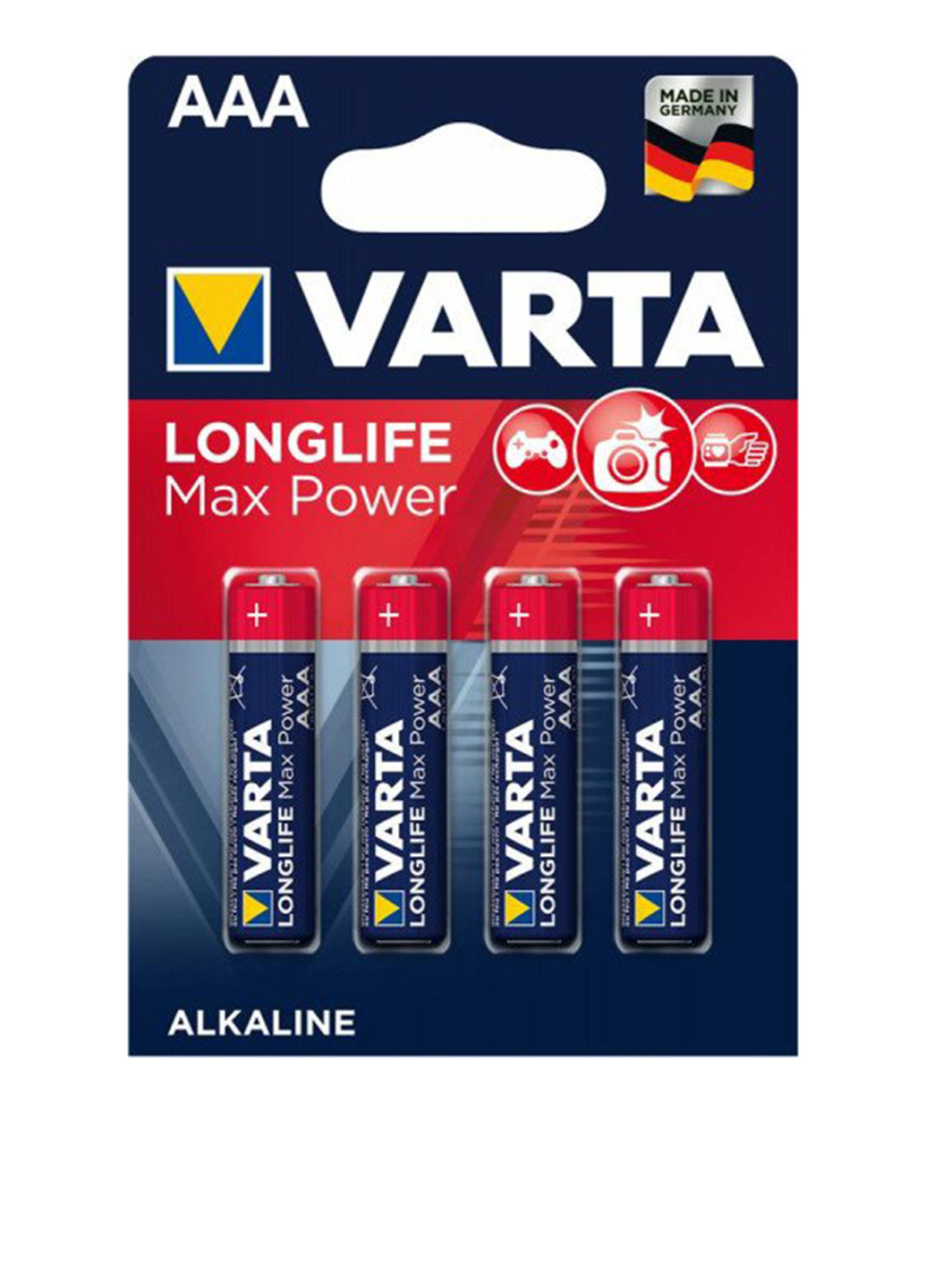 Батарейка Varta LONGLIFE Power AAA BLI 4 ALKALINE (04903121414) синие