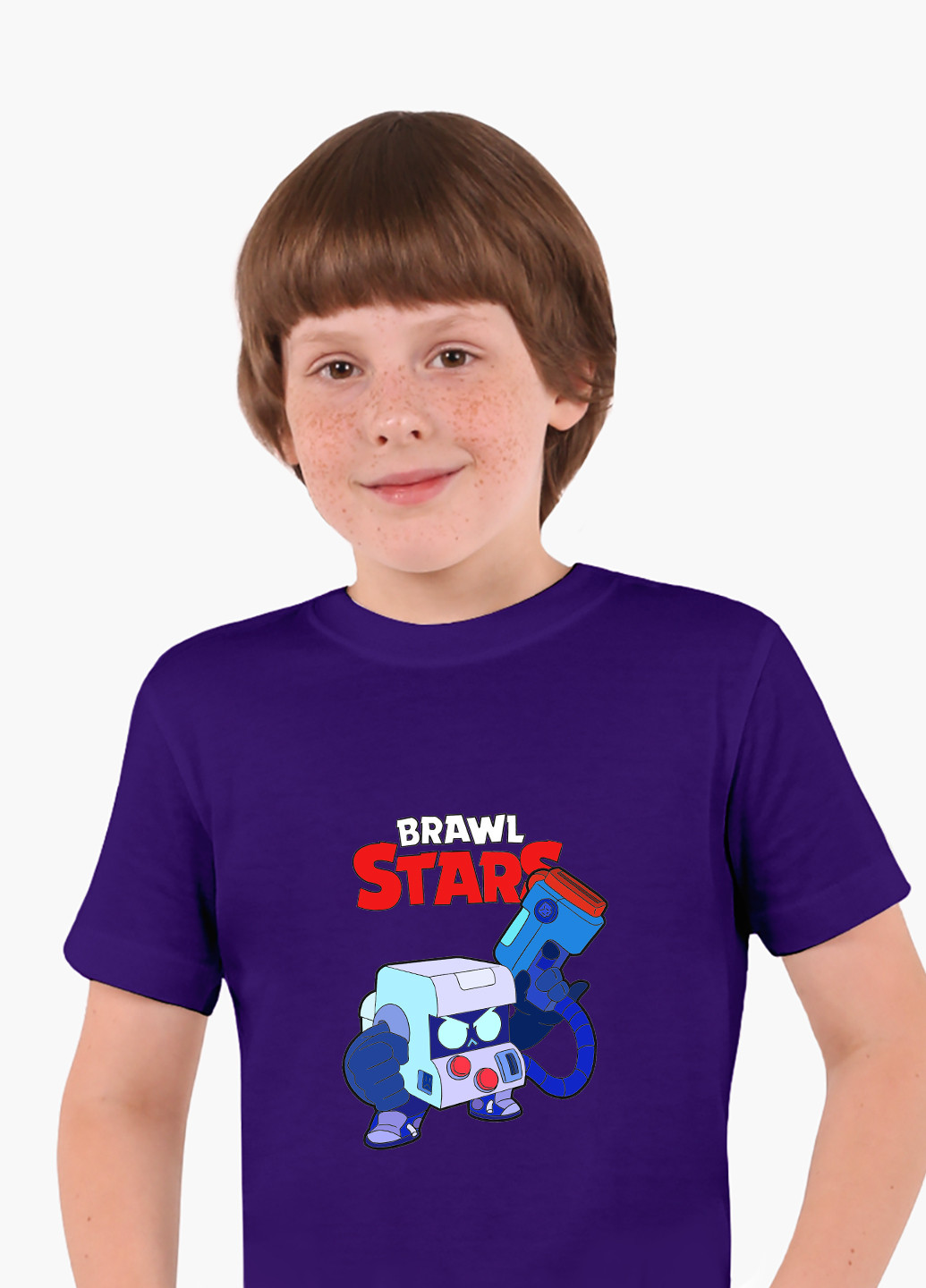 Фіолетова демісезонна футболка дитяча 8 біт бравл старс (8-bit brawl stars) (9224-1002) MobiPrint