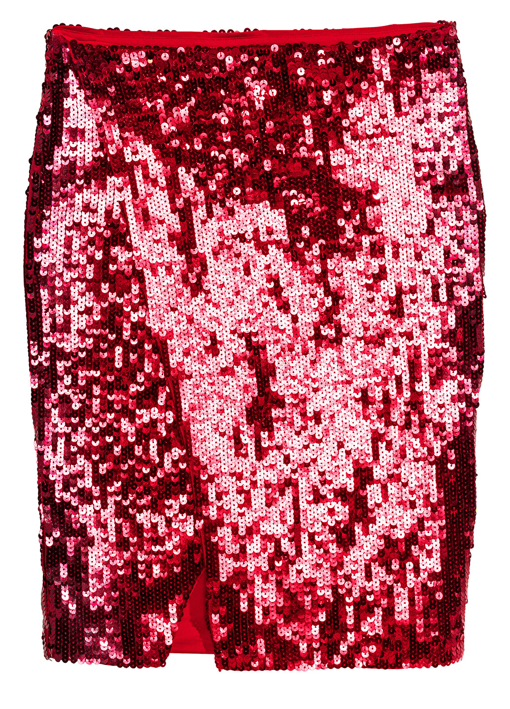 Красная кэжуал фактурная юбка H&M карандаш