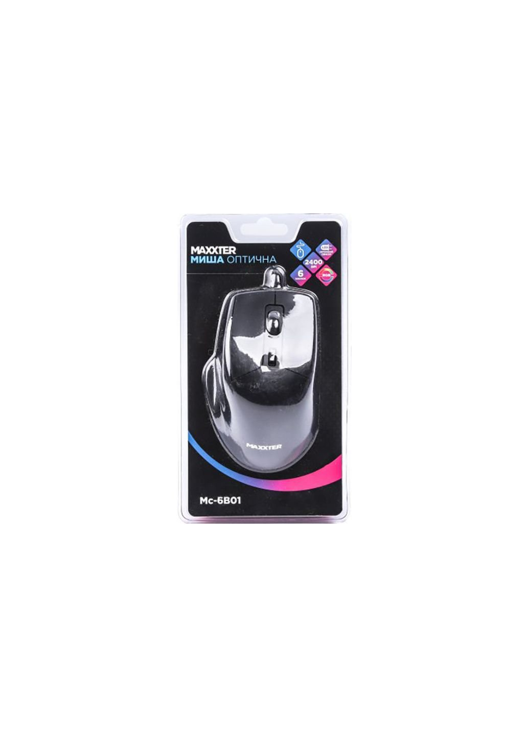 Мишка Mc-6B01 USB Black (Mc-6B01) Maxxter (252632700)