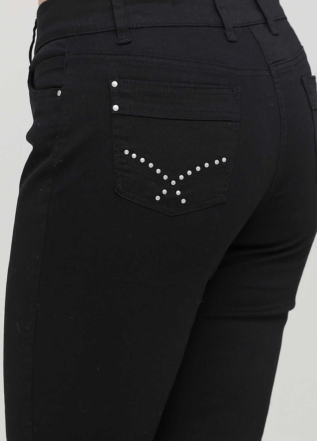 Джинси B.C. Best Connections вкорочені, завужені однотонні чорні джинсові бавовна