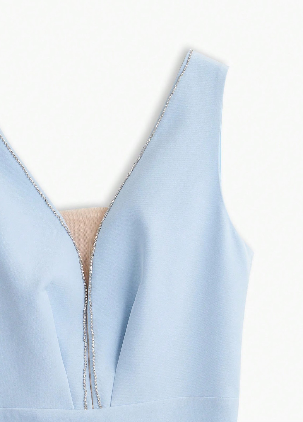 Голубое коктейльное платье SHEIN однотонное