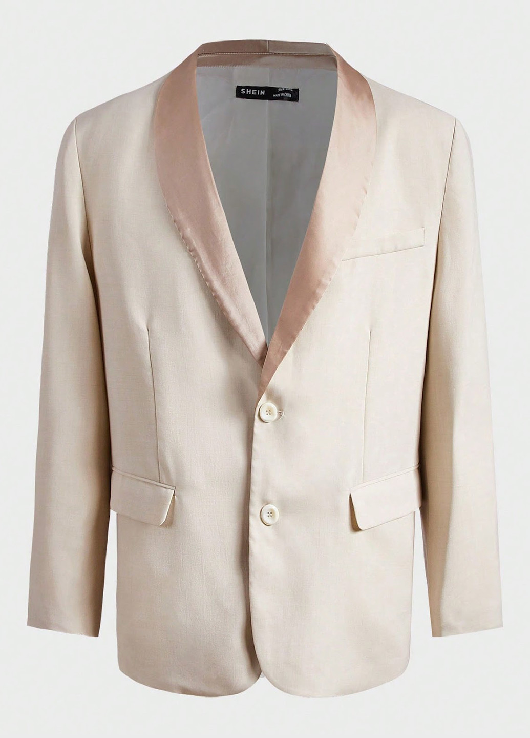 Світло-бежевий демісезонний костюм (піджак, штани) брючний SHEIN