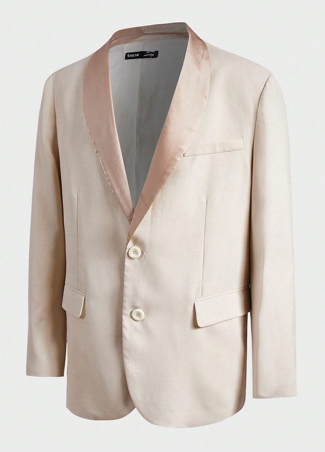 Світло-бежевий демісезонний костюм (піджак, штани) брючний SHEIN