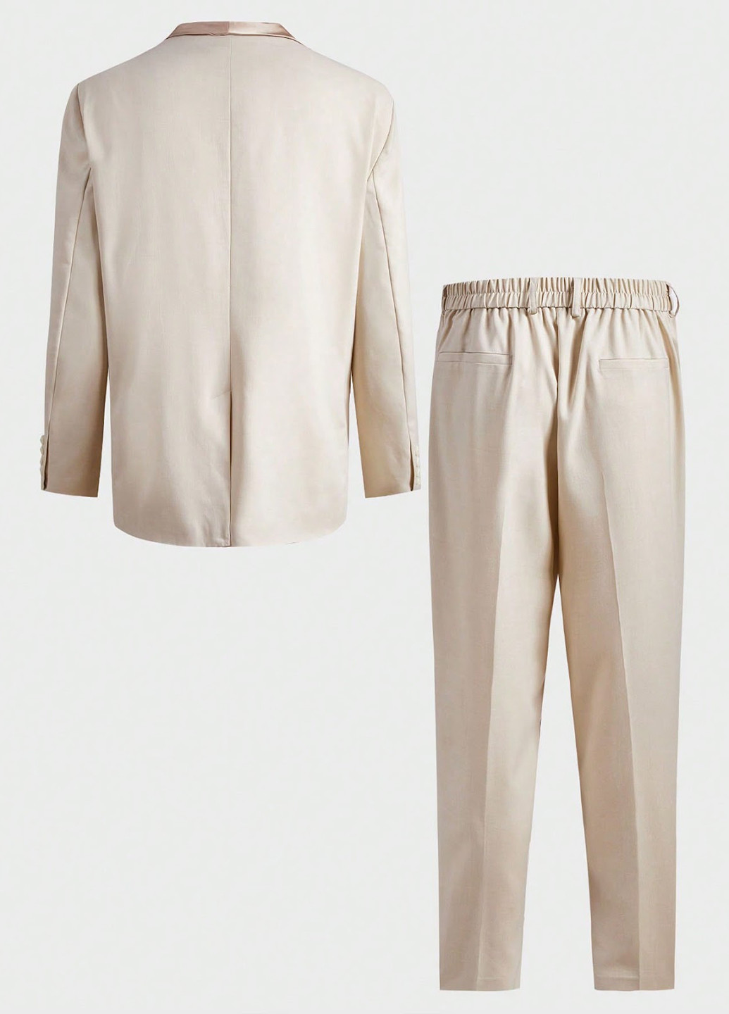 Світло-бежевий демісезонний костюм (піджак, штани) брючний SHEIN