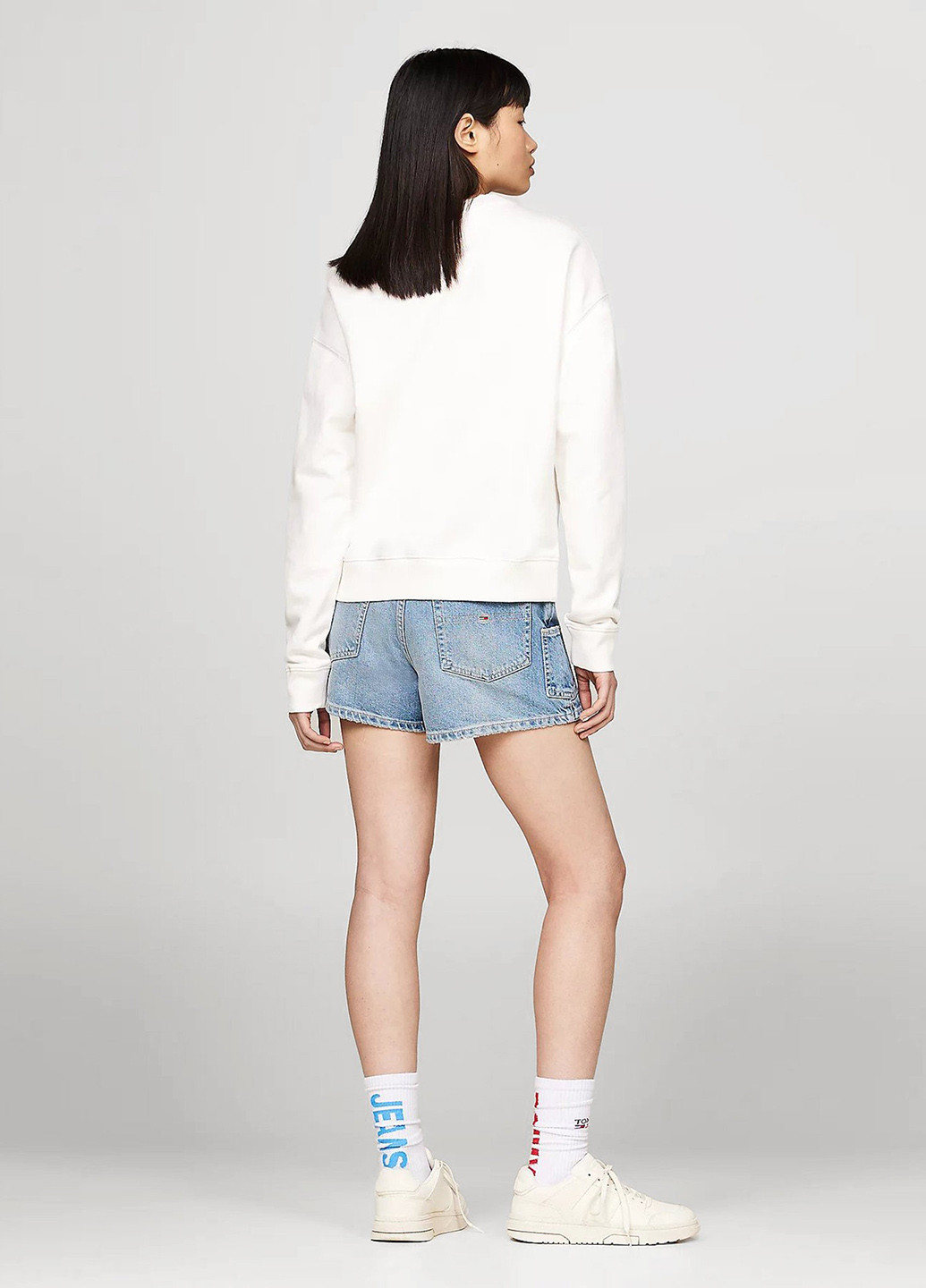 Молочний світшот Tommy Jeans однотонний вишивка (306825501)