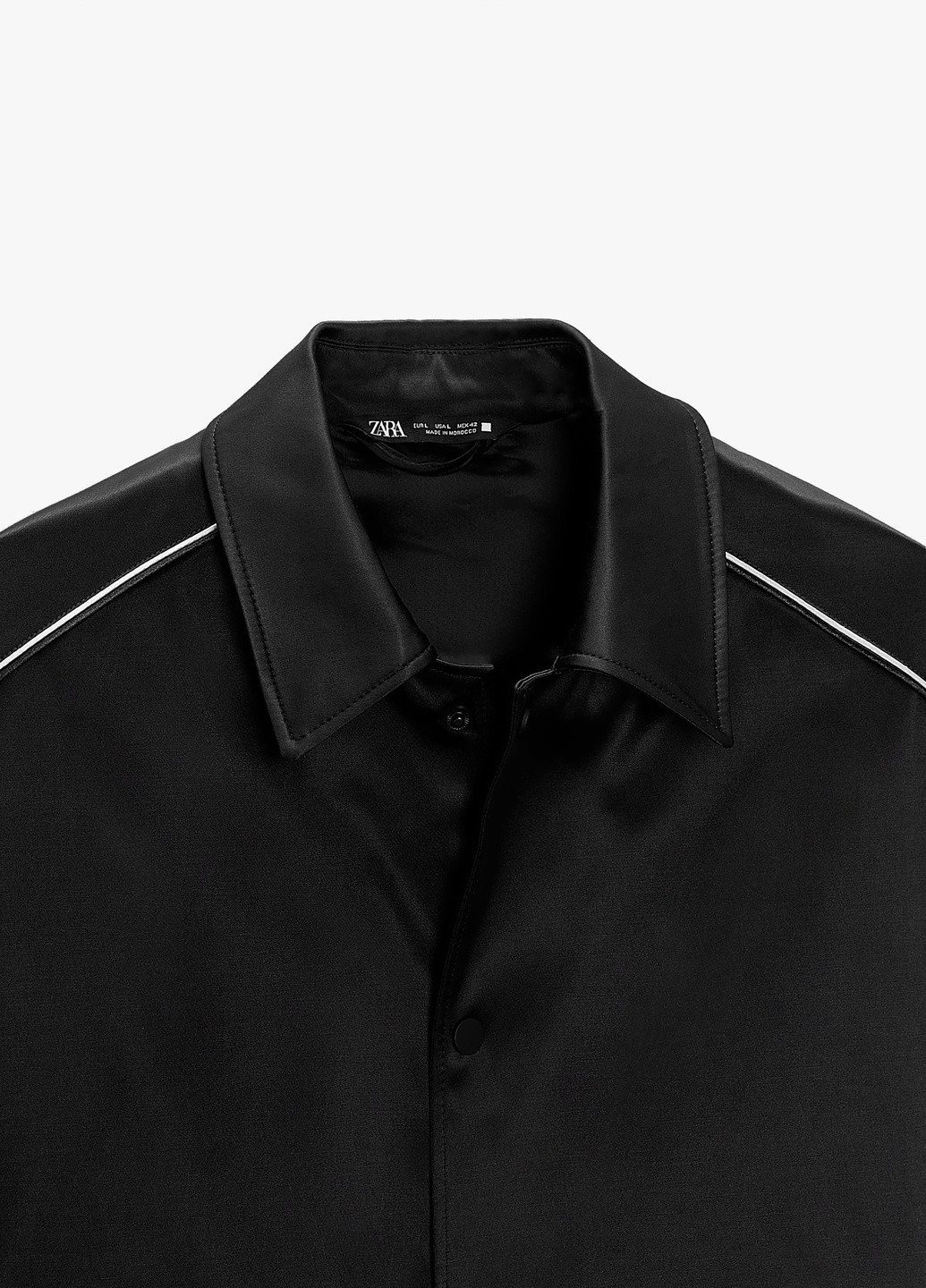 Чорна контрастна атласна куртка Zara