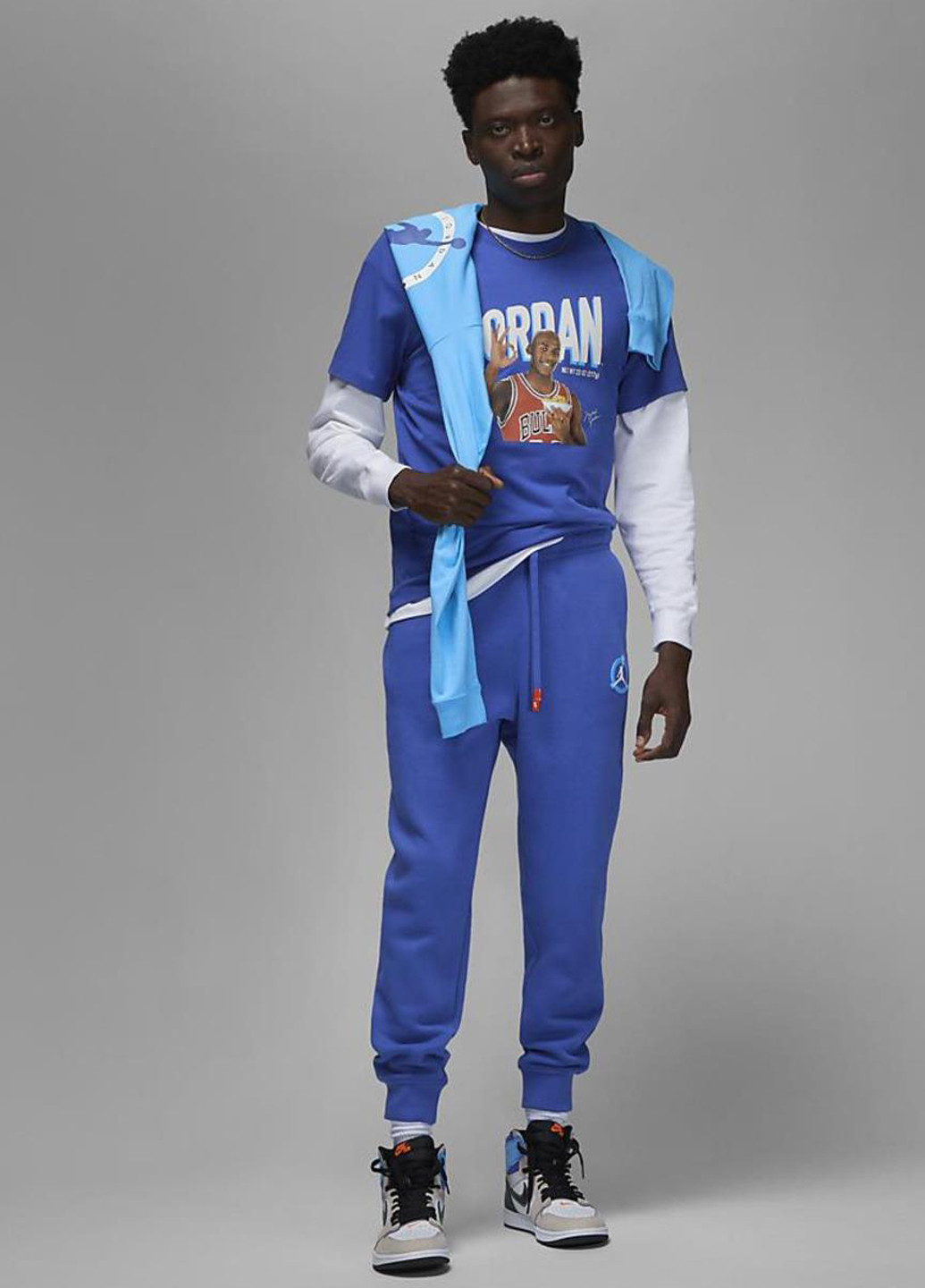 Синие спортивные демисезонные джоггеры брюки Jordan