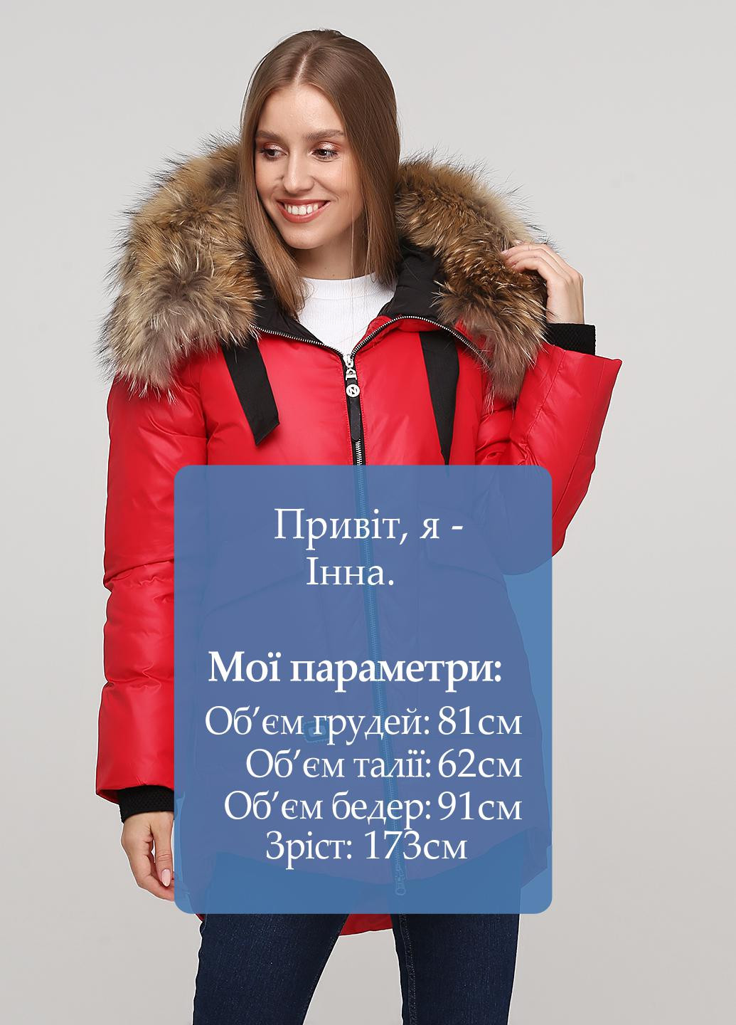 Красная зимняя куртка Olanmear