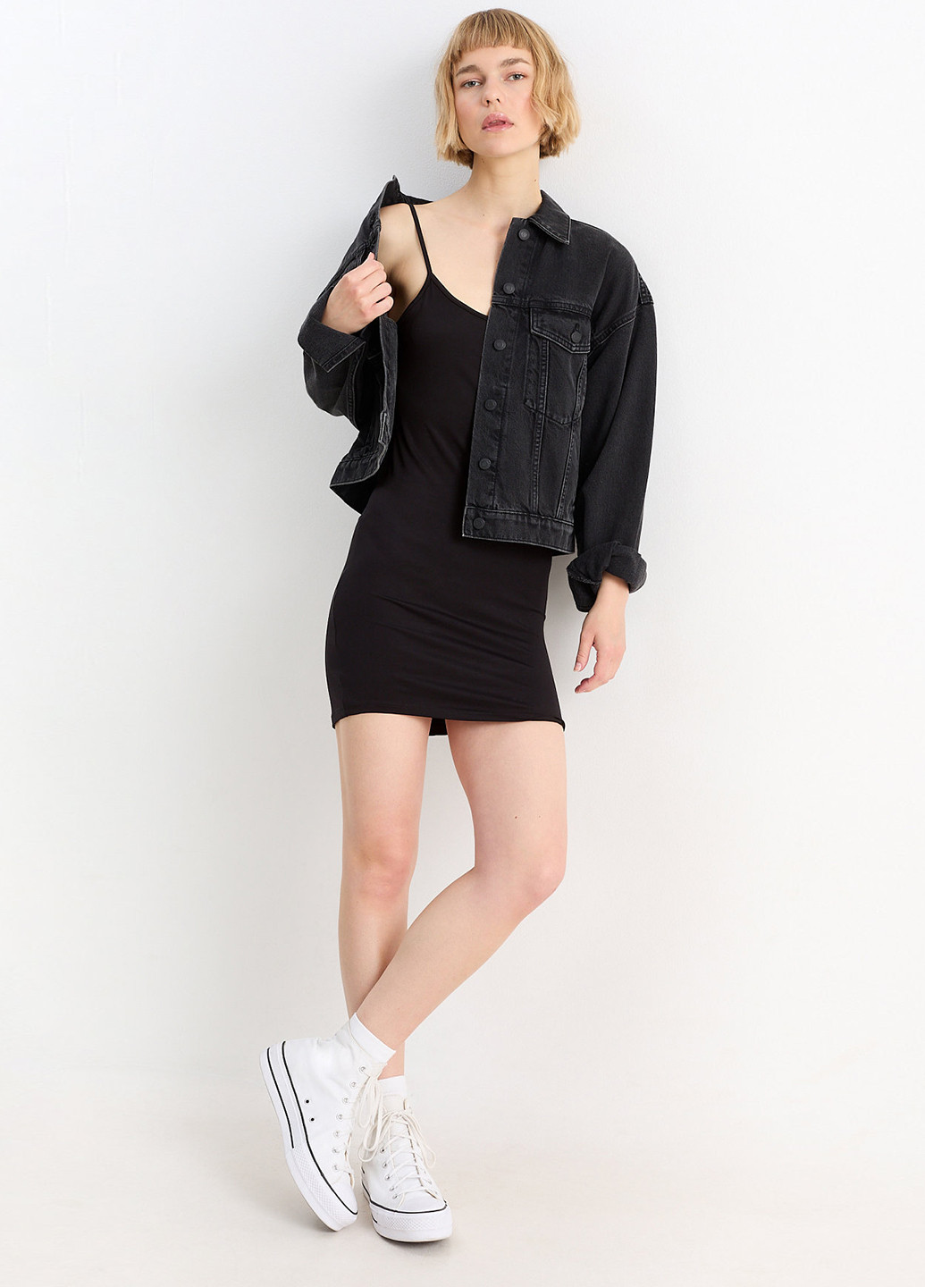 Чорна кежуал сукня сукня-майка, з відкритою спиною C&A однотонна