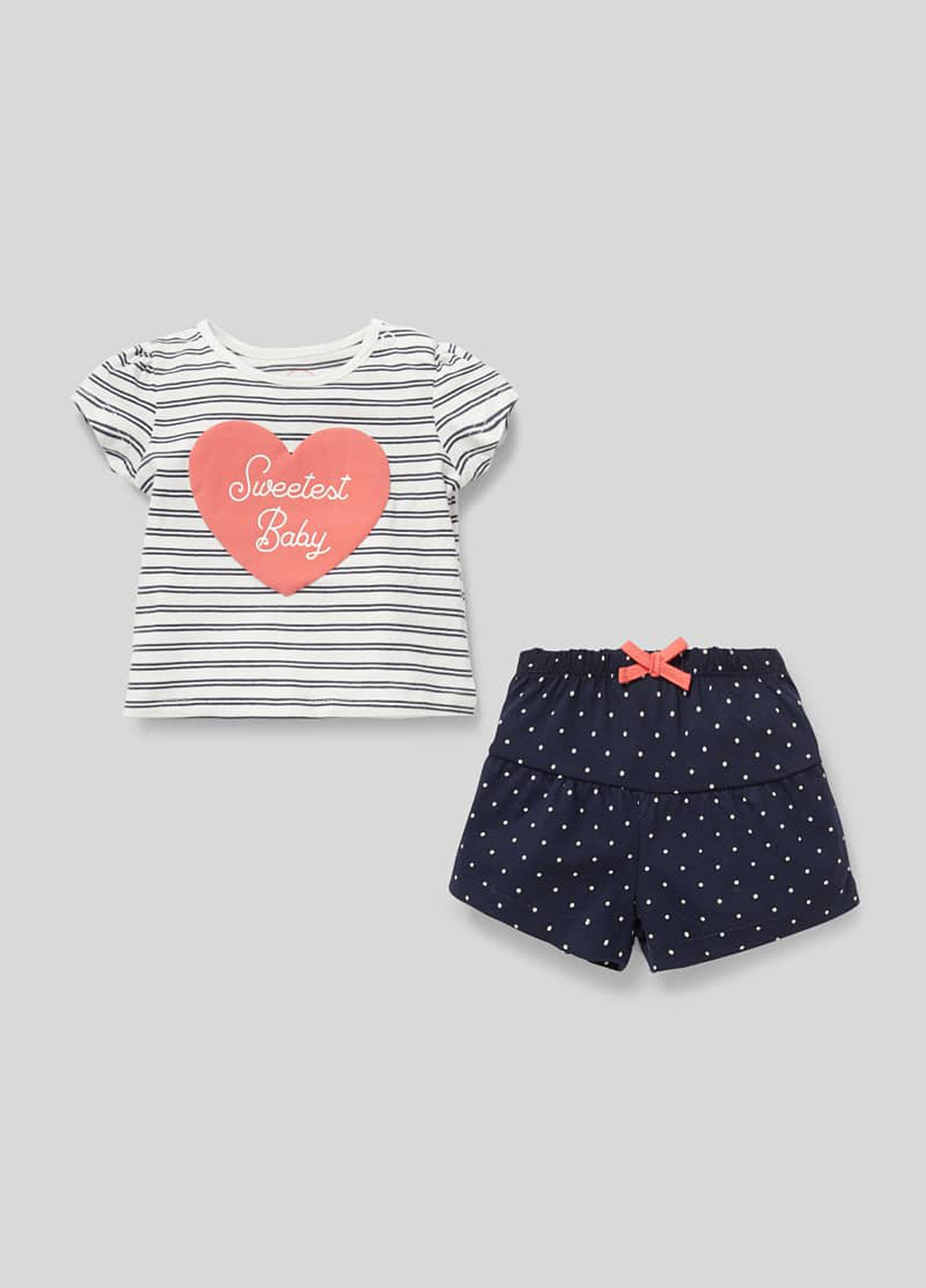 Темно-синій літній комплект (футболка, шорти) C&A