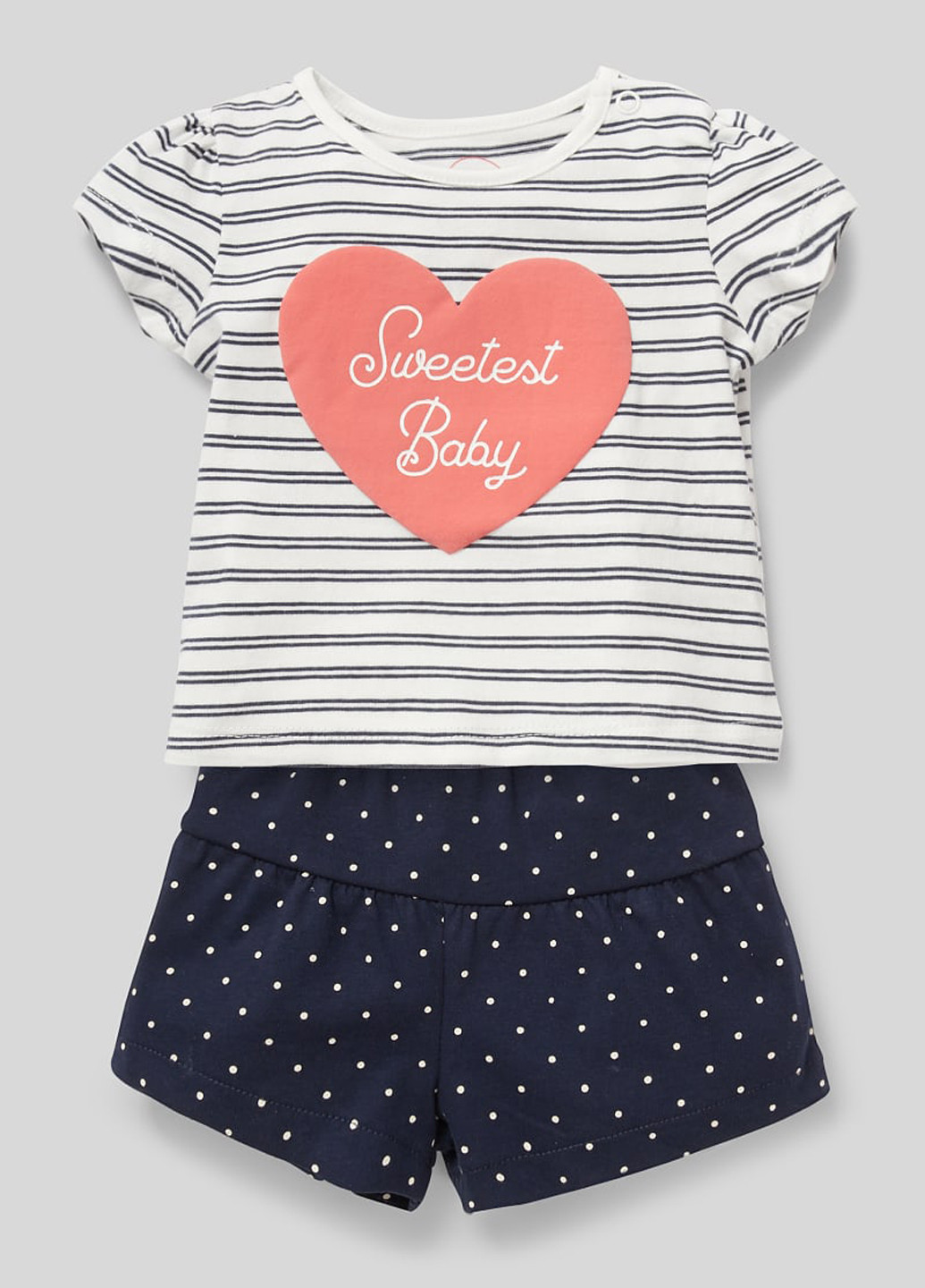 Темно-синій літній комплект (футболка, шорти) C&A