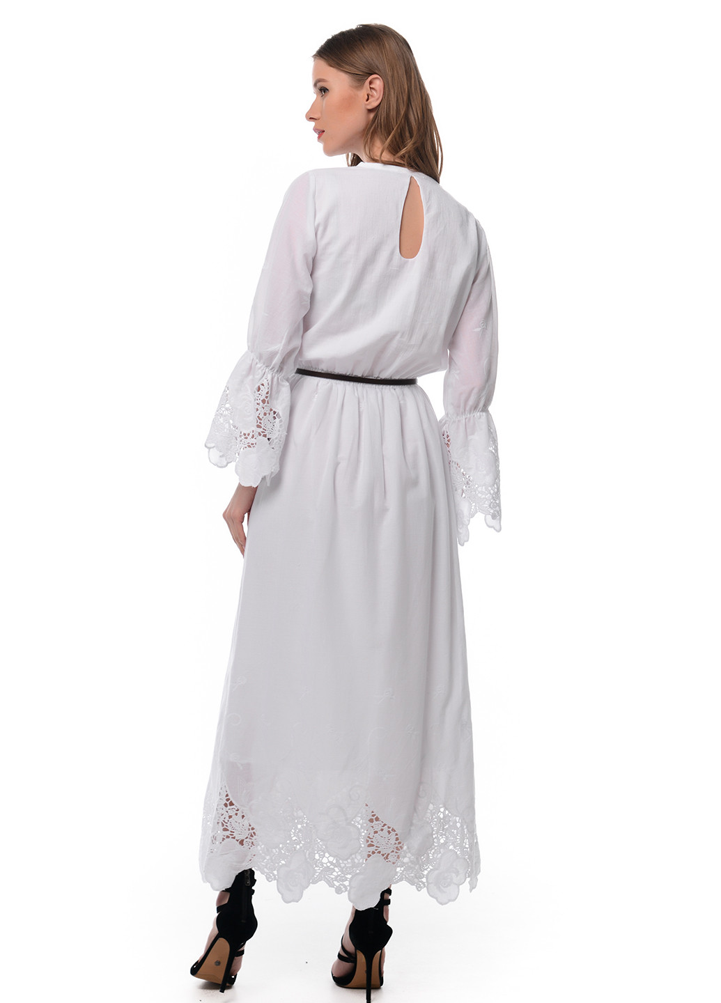 Белое кэжуал платье клеш Arefeva однотонное