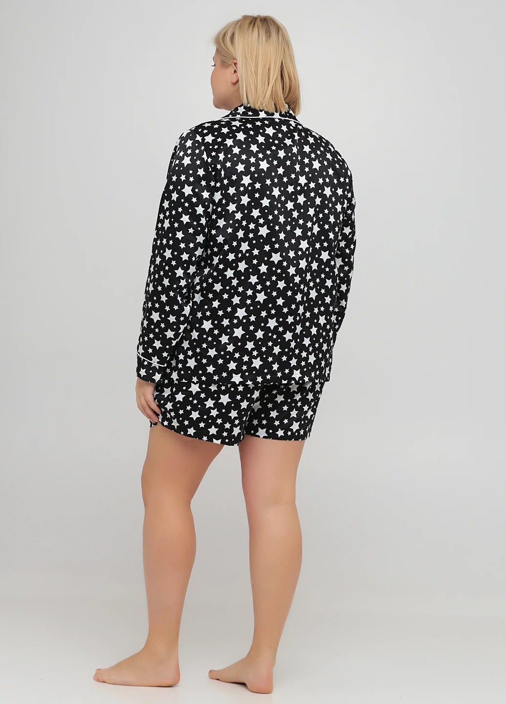 Чорно-біла всесезон піжама (сорочка, шорти) сорочка + шорти Studio