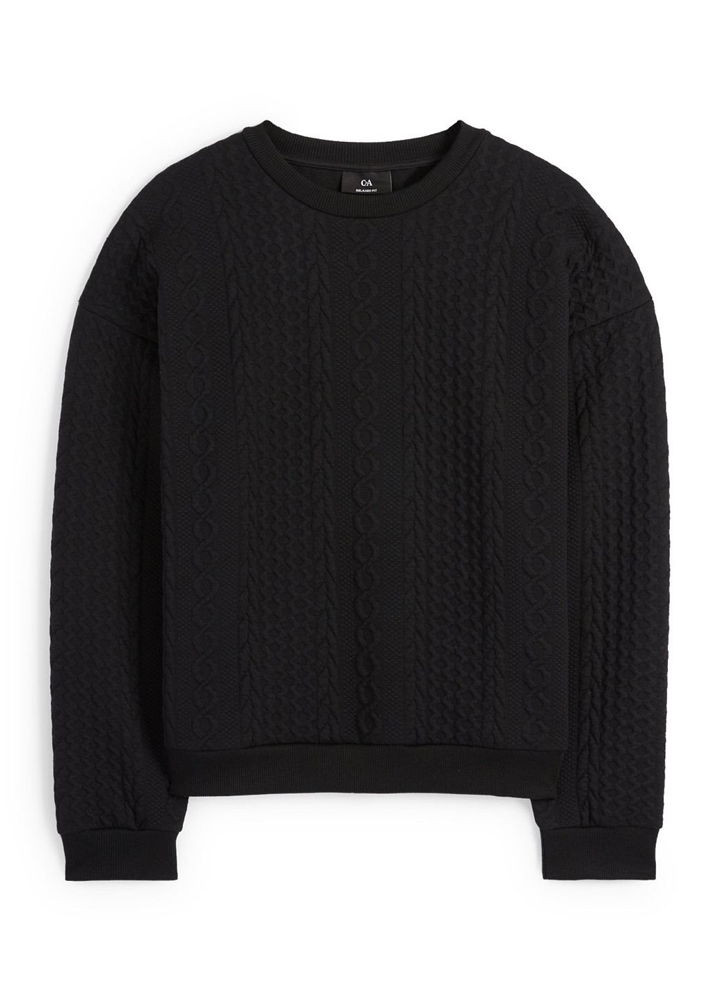 Черный свитшот C&A однотонный без декора (362192974)