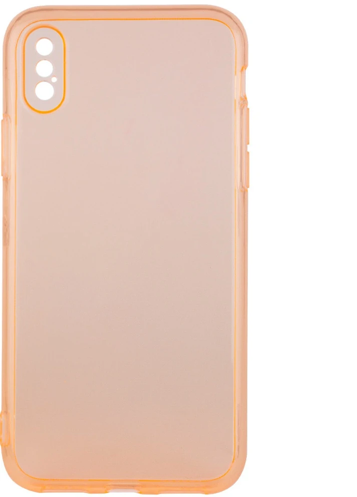 Матовый полупрозрачный TPU чехол с защитой камеры для Apple iPhone X / XS (5.8') Оранжевый / Orange (is_00000038084_4) Epik (229728004)