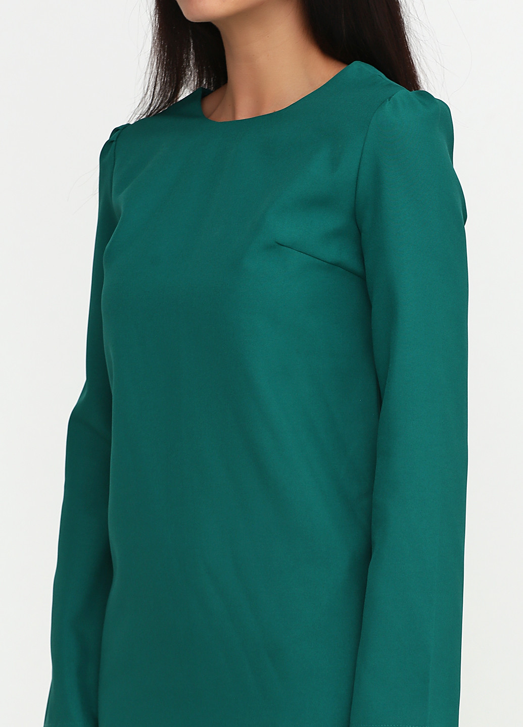 Бутылочное зеленое кэжуал платье Gator однотонное