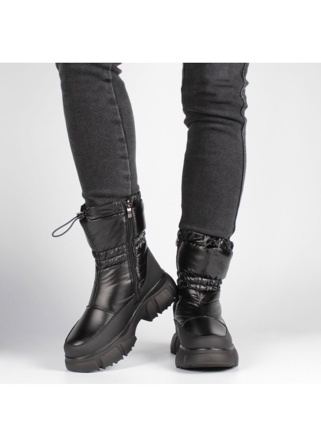 Зимние женские ботинки на низком ходу 198503 Meglias тканевые