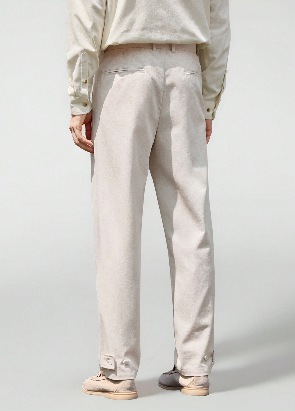 Светло-бежевые классические, кэжуал летние классические брюки SHEIN