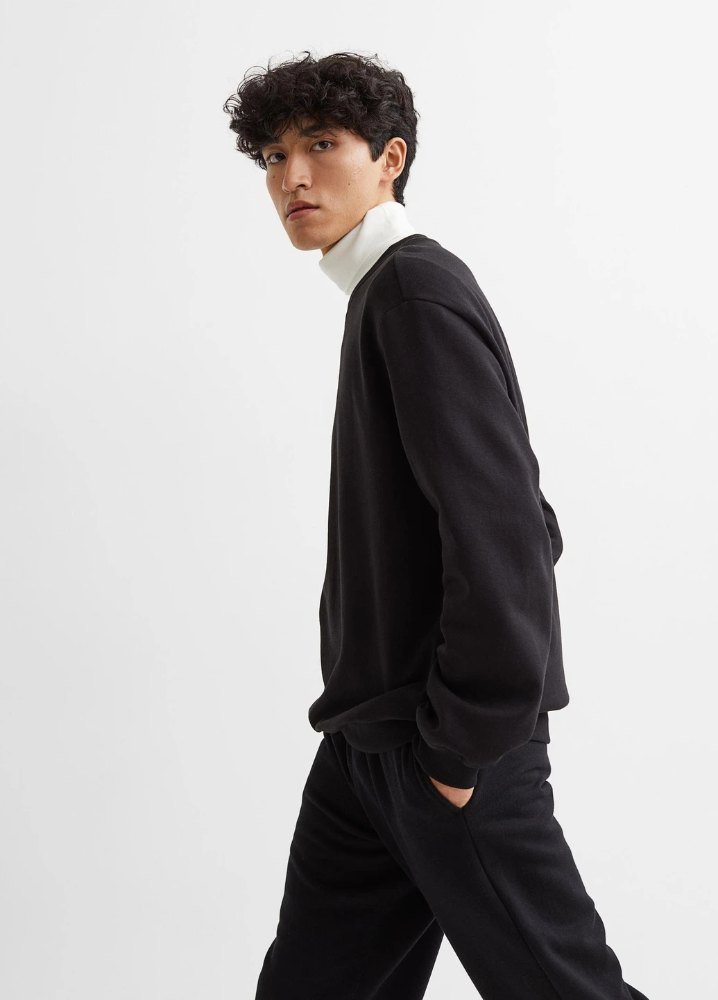 Чорний світшот фліс,чорний, H&M (255170685)