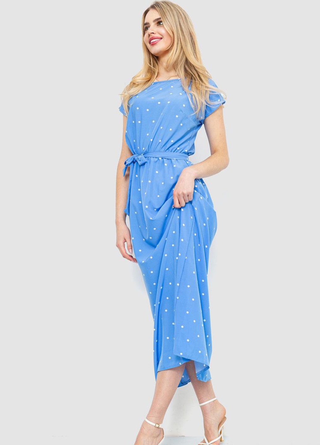 Голубое кэжуал платье Ager в горошек