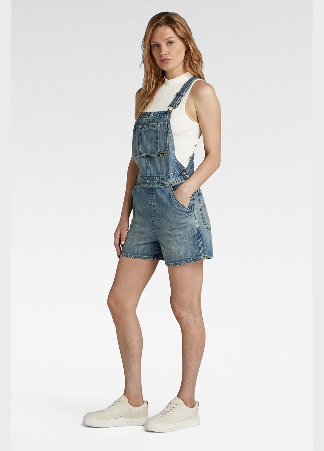 Комбінезон G-Star Raw комбінезон-шорти однотонний синій джинсовий бавовна