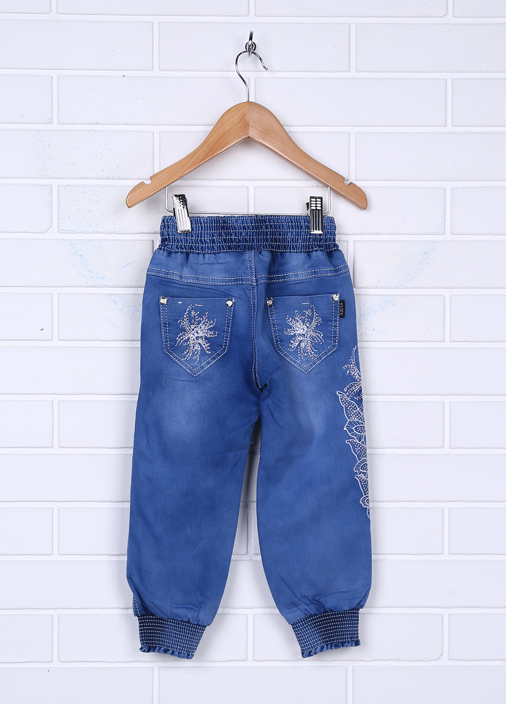 Голубые демисезонные со средней талией джинсы Yuke