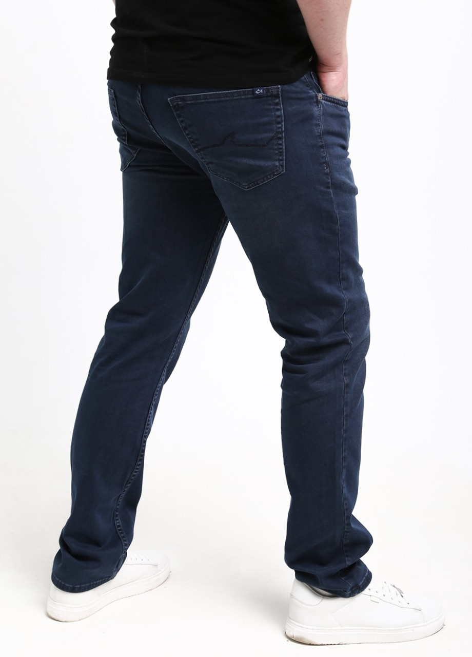 Темно-синие демисезонные слим джинсы мужские темно-синие слим стрейч Slim Zanotti