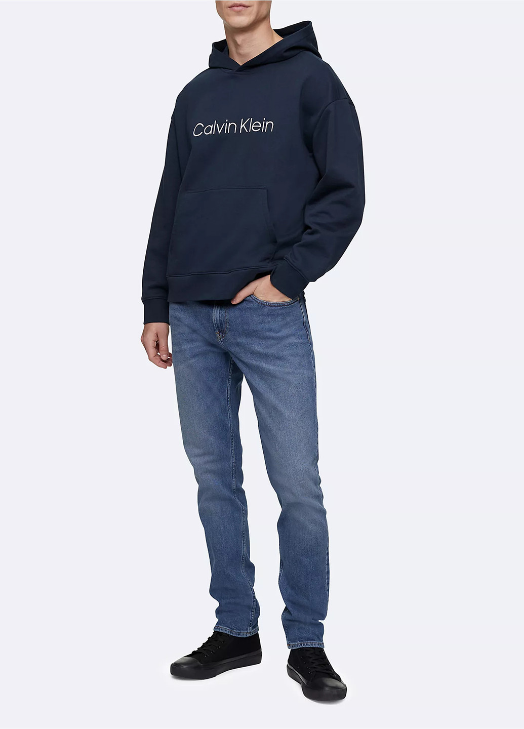 Синие демисезонные слим джинсы Calvin Klein