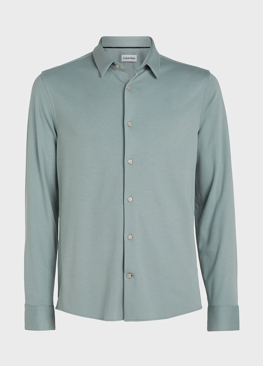 Серая кэжуал рубашка однотонная Calvin Klein