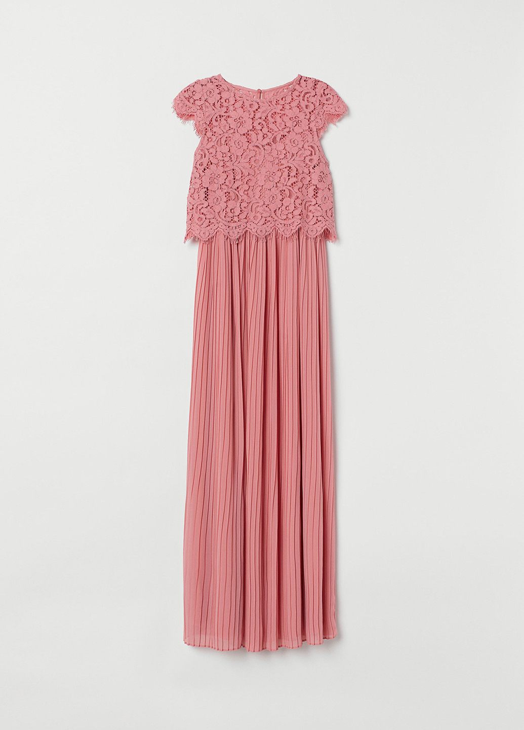 Розовое вечернее платье плиссированное H&M однотонное
