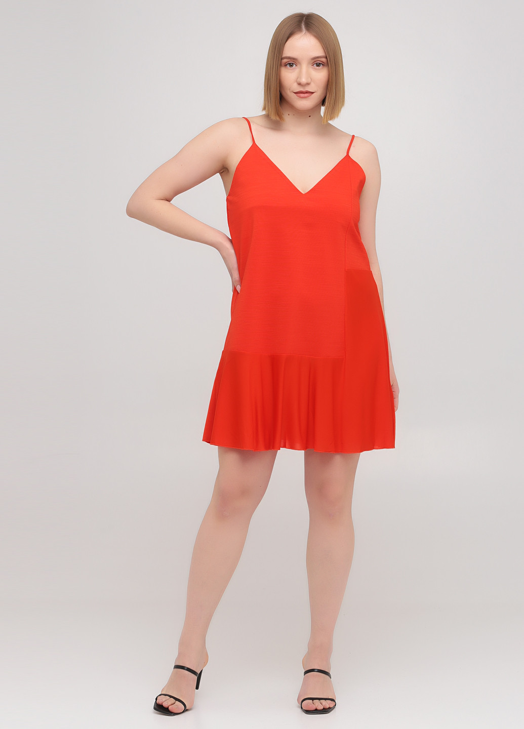 Красное кэжуал платье а-силуэт Cos однотонное